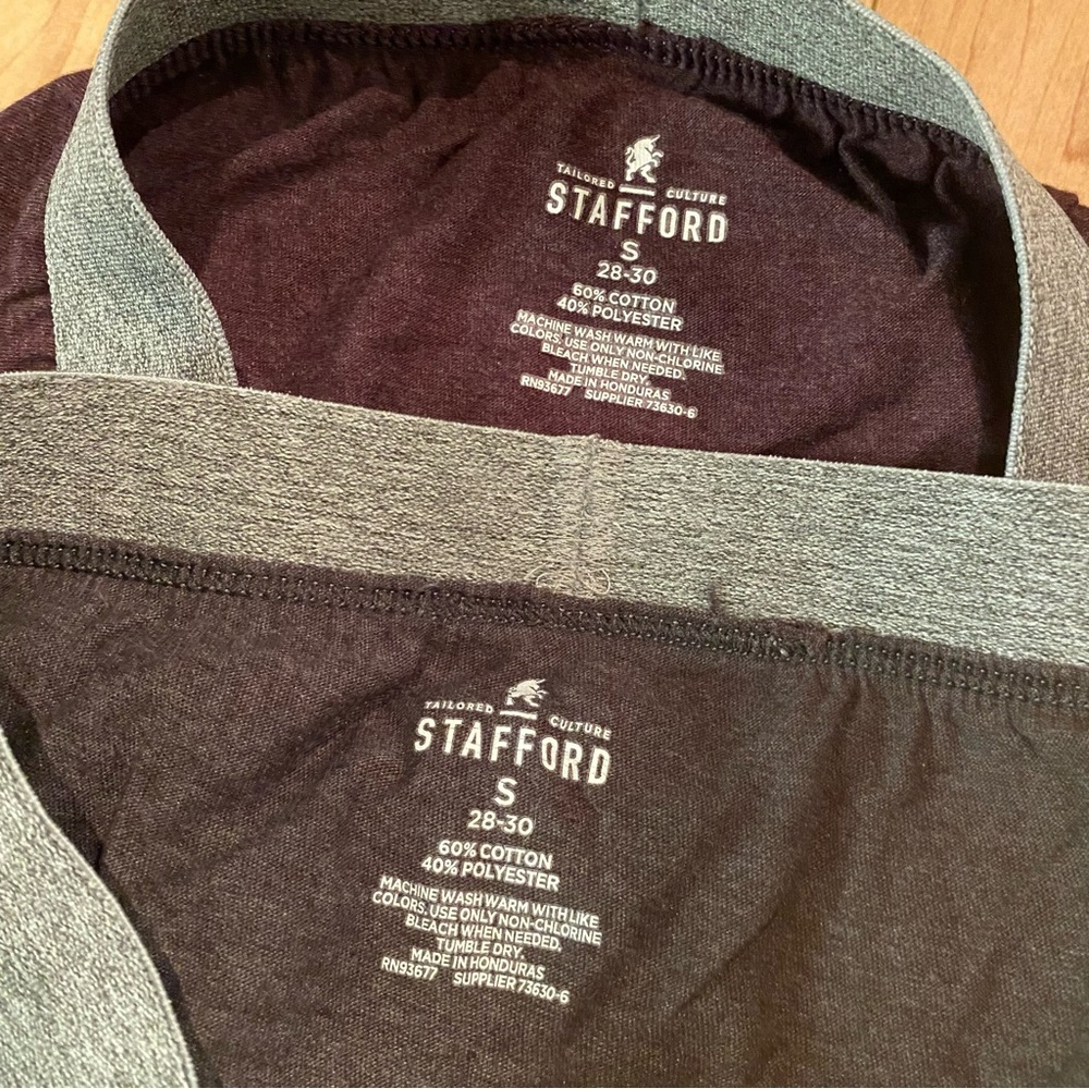Stafford Men's Boxer Briefs Set - Maroon and Dark Gray - Picture 4 of 4